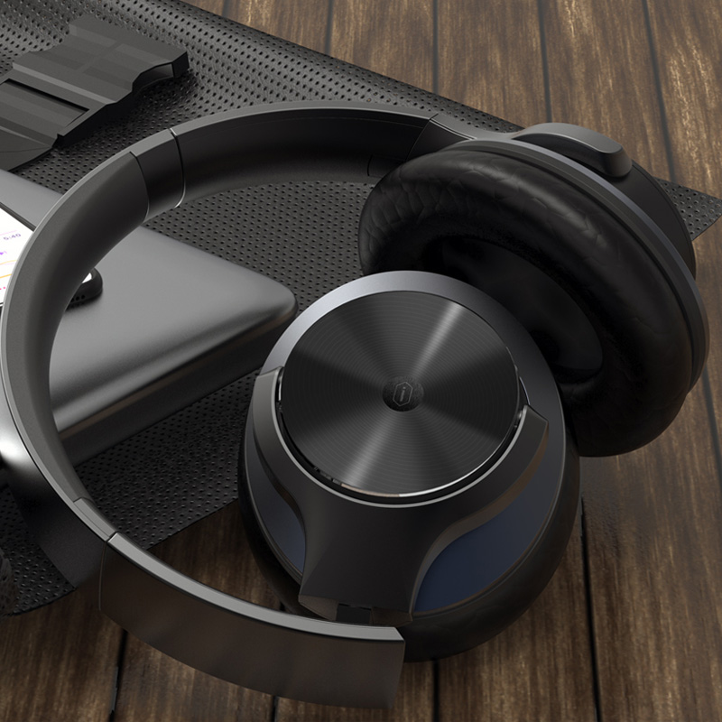Наушники беспроводные Bluetooth WiWU Pilot One накладные с микрофоном и шумоподавлением черные