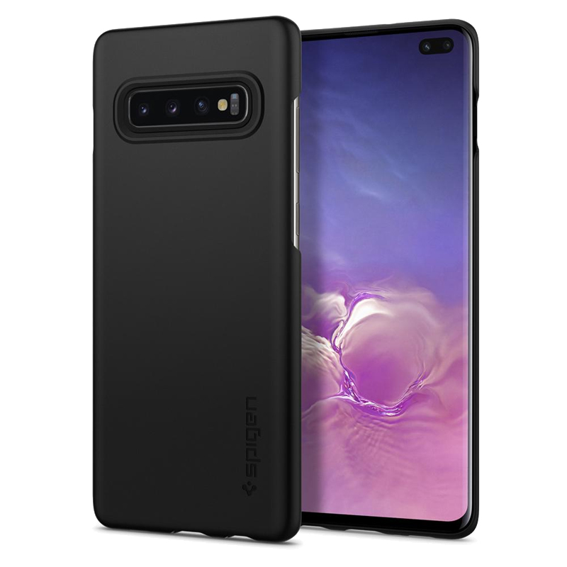 

Чехол для Samsung Galaxy S10+ G975 пластиковый тонкий Spigen SGP Thin Fit черный