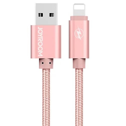 

Кабель USB - Lightning для зарядки iPhone 1,2 м 2.4A MFi Joyroom JT-S801 розовое золото