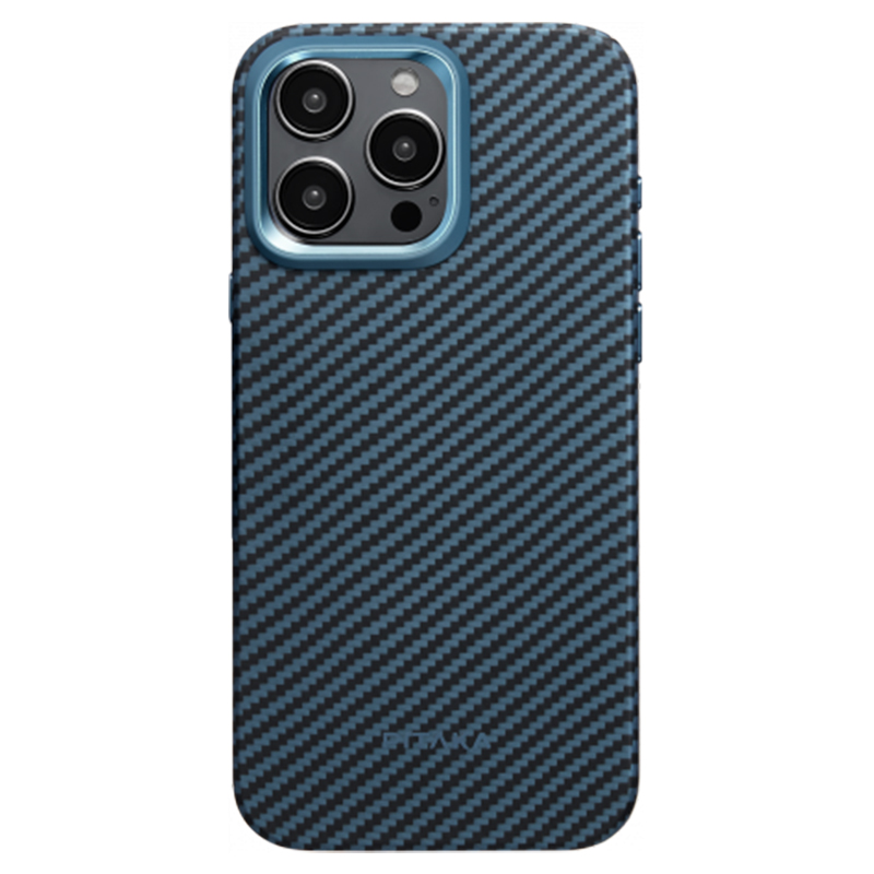 Чехол для iPhone 15 Pro гибридный Pitaka MagEZ 4 1500D голубой