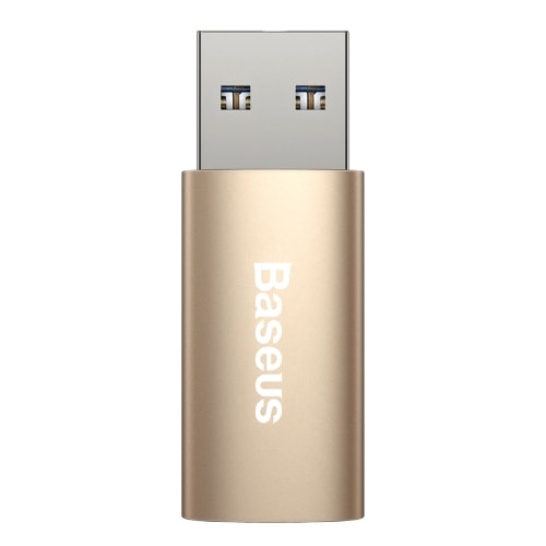 

Переходник USB 3.0 - Type-C (папа-мама) компактный Baseus Sharp золотистый