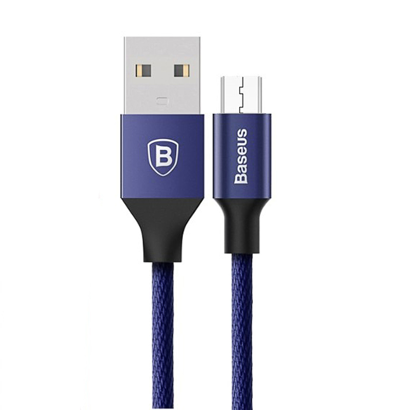 

Кабель USB - MicroUSB для зарядки 1,5 м 2A плетеный Baseus Yiven синий