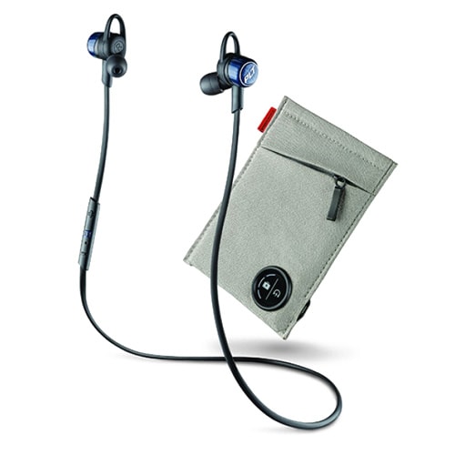 Наушники беспроводные Bluetooth Plantronics BackBeat Go 3 с микрофоном вакуумные + чехол для зарядки черно-синие