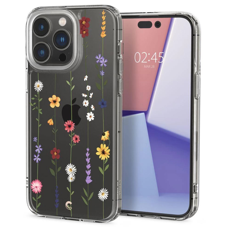 

Чехол для iPhone 14 Pro гелевый Spigen Cyrill Cecile Flower Garden прозрачный