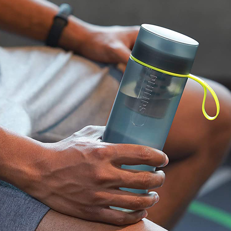 Бутылка для воды спортивная с фильтром Philips GoZero Fitness AWP2722 590 мл серая