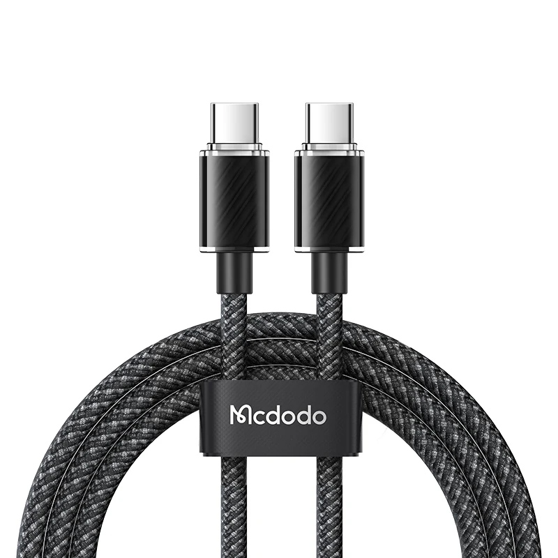 Кабель Type-C - Type-C для зарядки 1,2 м 5А 100W плетеный McDodo CA-3670 (быстрая зарядка PD) черный