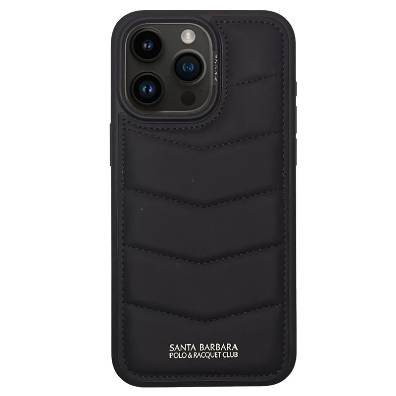 Чехол для iPhone 15 Pro кожаный Santa Barbara Polo & Racquet Club Clyde черный