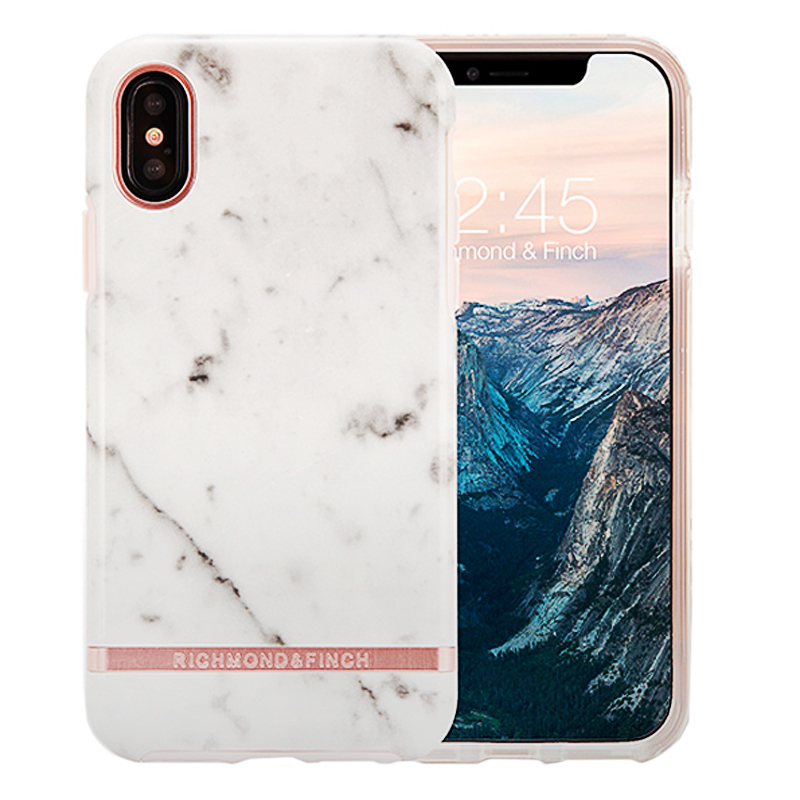 

Чехол для iPhone X, XS премиум-класса Richmond & Finch Marble Glossy белый