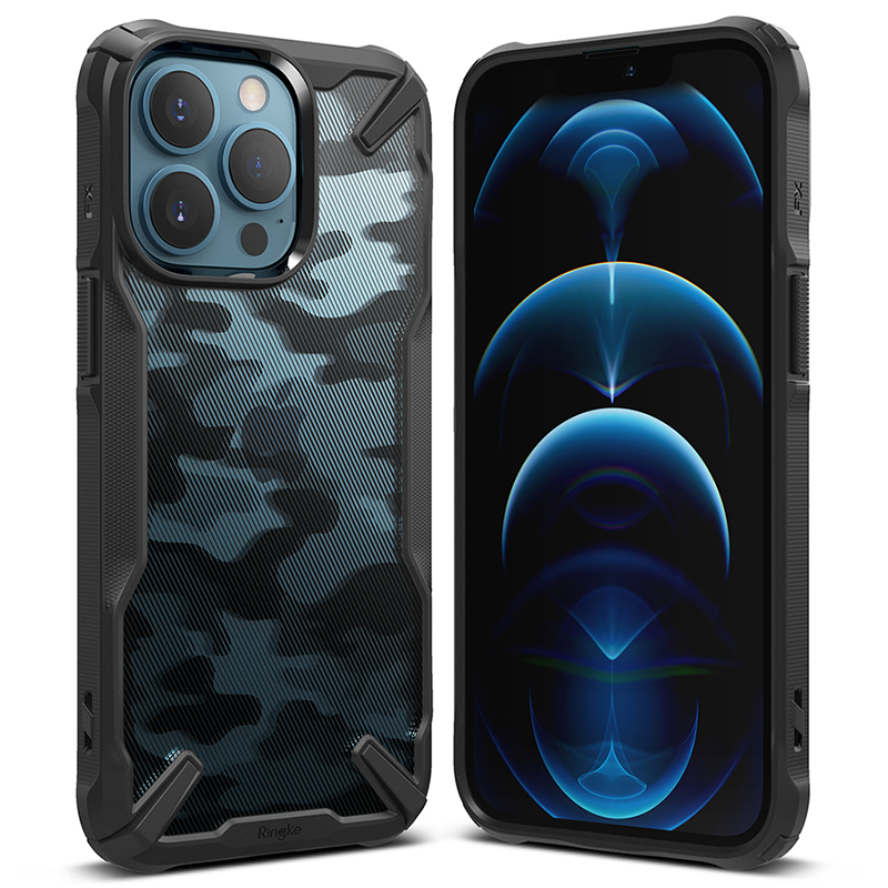 

Чехол для iPhone 13 Pro Max гибридный Ringke Fusion X Design Camo черный