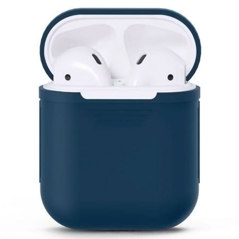 

Чехол для наушников AirPods силиконовый темно-синий