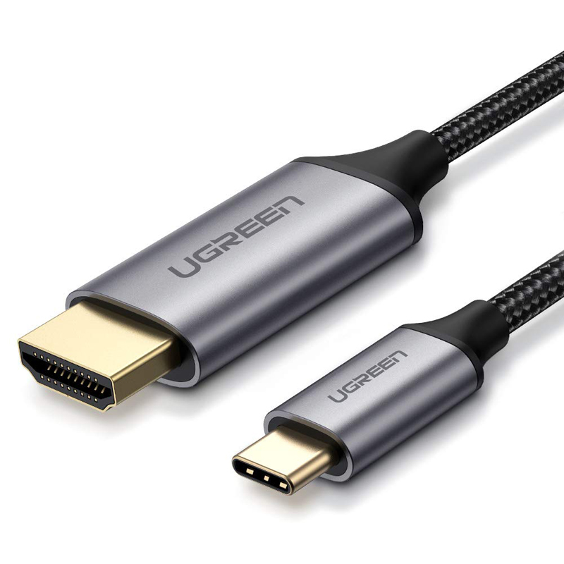 

Кабель Type-C - HDMI (папа - папа) длина 1,5 м 4K 60Hz Ugreen MM142 черно-серый