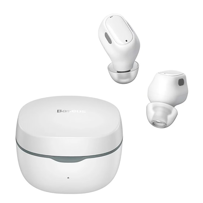 Наушники TWS беспроводные Bluetooth Baseus Encok WM01 вакуумные с микрофоном белые