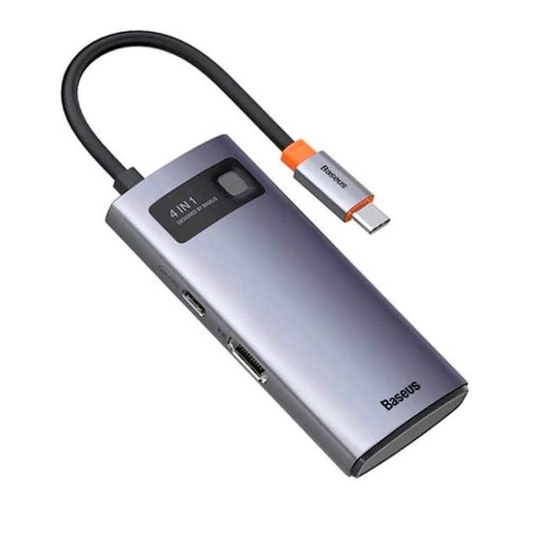 

Переходник Type-C - 3 х USB 2.0, USB 3.0, HDMI, Type-C Baseus Metal Gleam серый