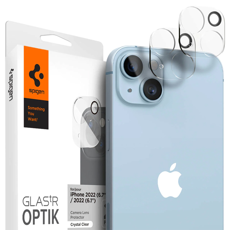 

Защитное стекло на камеру для iPhone 14, 14 Plus Spigen Optik.TR прозрачное 2 шт.