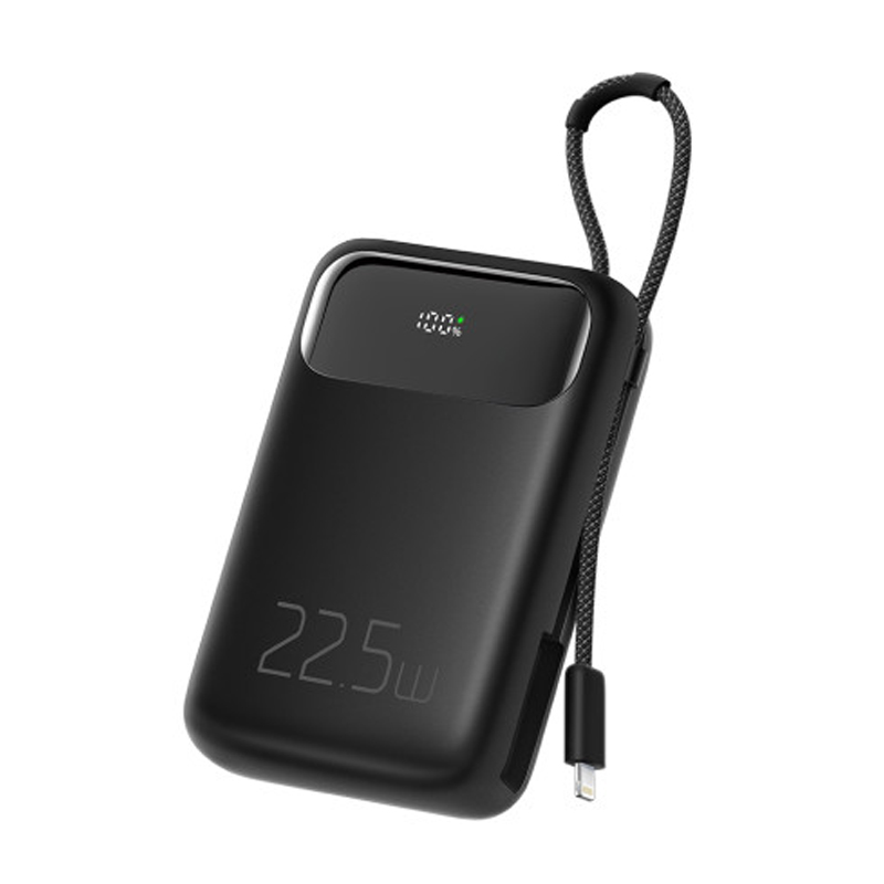 Внешний аккумулятор McDodo MC-3253 с встроенным кабелем Lightning 10000мАч (USB, Type-C, Lightning, 22.5 Вт) черный