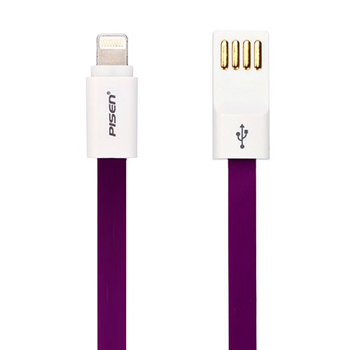 

Кабель USB - Lightning для зарядки iPhone 0,8 м плоский Pisen (Пайсен) фиолетовый