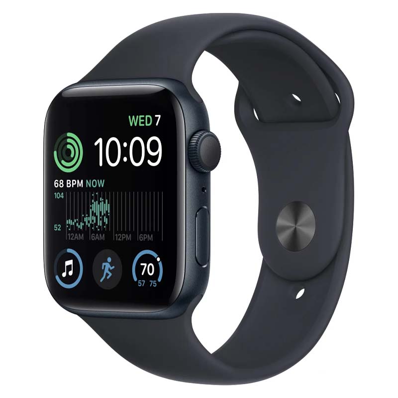 Умные часы Apple Watch SE 2 40 мм с силиконовым ремешком M/L алюминиевые полуночные черные