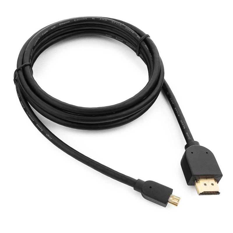 

Кабель MicroHDMI - HDMI (папа - папа) длина 1,8 м версия 1.4 Cablexpert черный