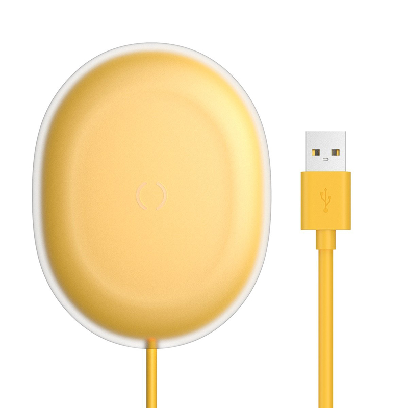 Беспроводная зарядка для телефона 15W Baseus Jelly (быстрая зарядка) желтая