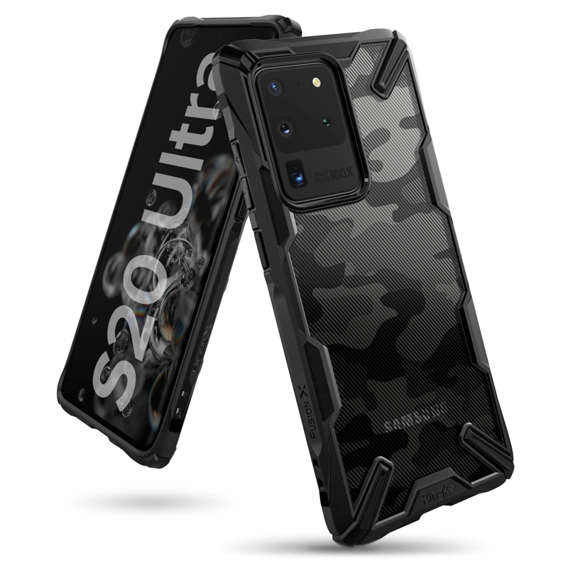 

Чехол для Samsung Galaxy S20 Ultra гибридный Ringke Fusion X Design Camo черный