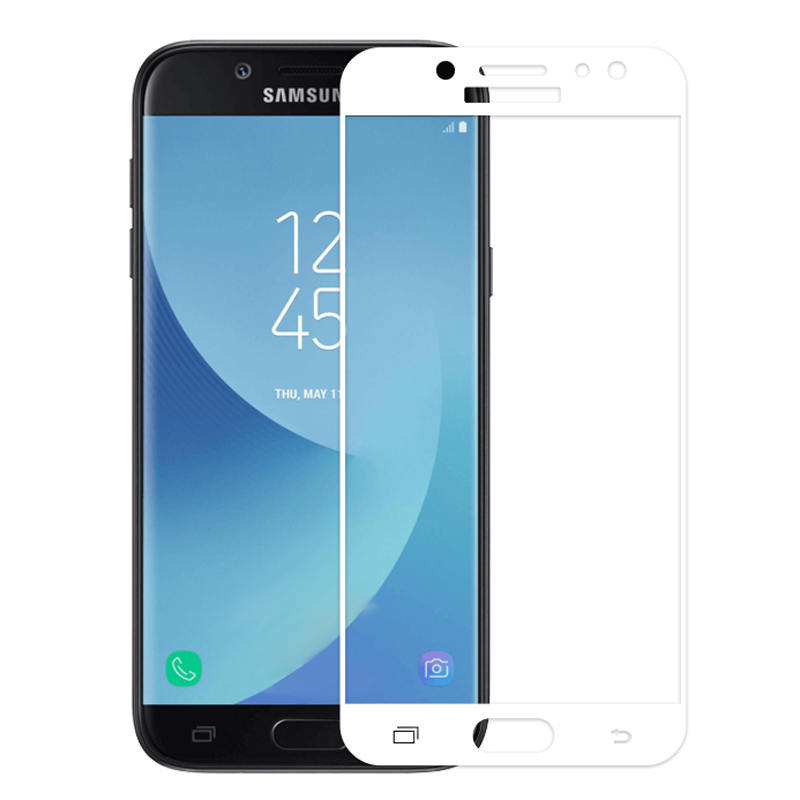 

Защитное стекло для Samsung Galaxy J7 (2017), J7 Pro (2017) на весь экран противоударное белое