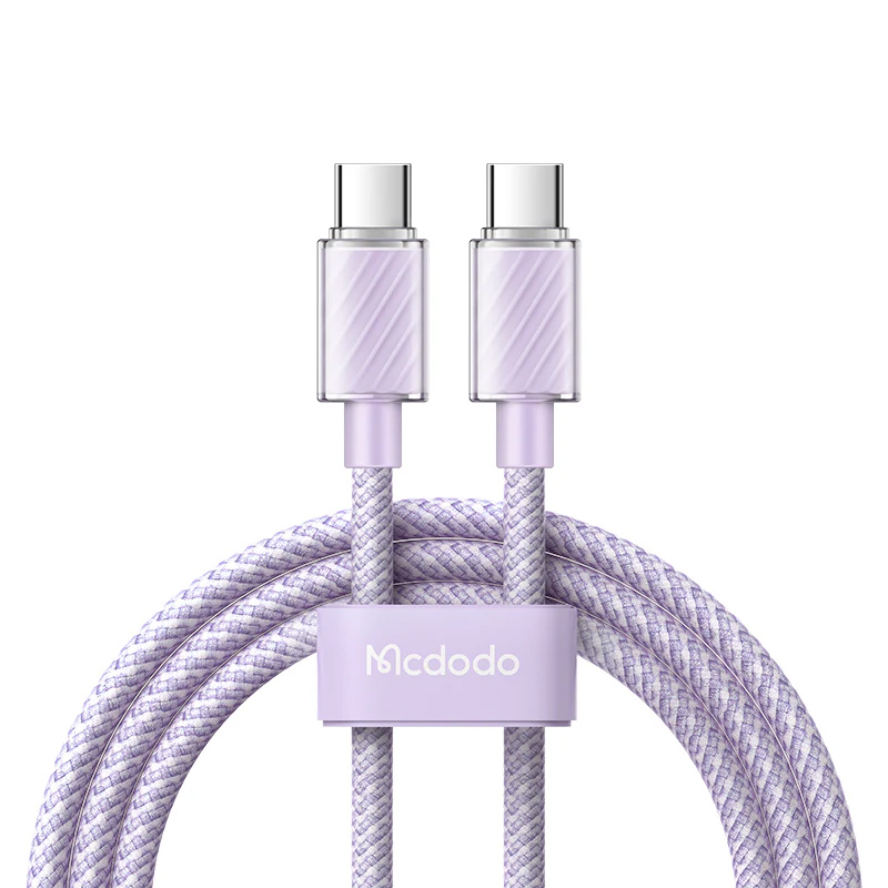 Кабель Type-C - Type-C для зарядки 1,2 м 5А 100W плетеный McDodo CA-3672 (быстрая зарядка PD) фиолетовый