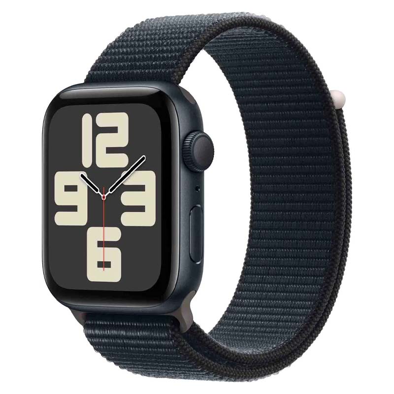 Умные часы Apple Watch SE 2 44 мм с текстильным ремешком алюминиевые черные