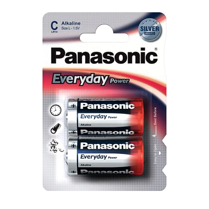 

Батарейка LR14 Alkaline (бочка маленькая C) Panasonic Everyday Power упаковка 2 шт.