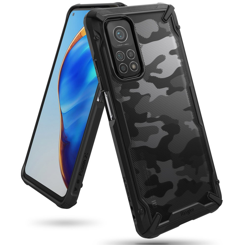 

Чехол для Xiaomi Mi 10T, Mi 10T Pro гибридный Ringke Fusion X Design Camo черный