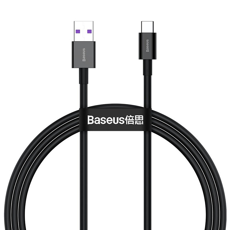 

Кабель Type-C - USB 2.0 для зарядки 1 м 6А 66W Baseus Superior (быстрая зарядка) черный