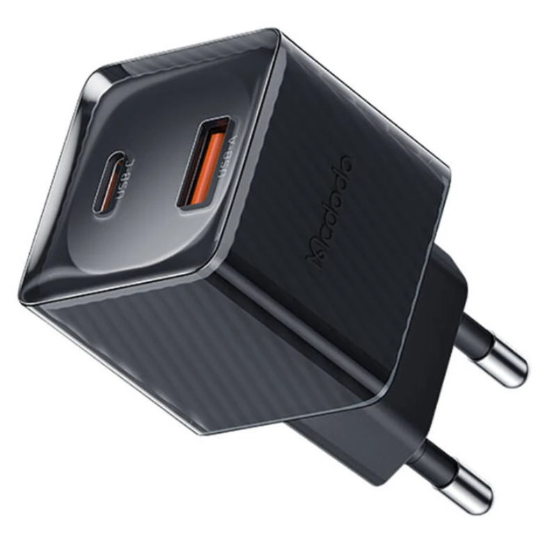 Зарядное устройство сетевое с USB и Type-C входами 33W GaN McDodo CH-4151 (быстрая зарядка PD, QC) черное