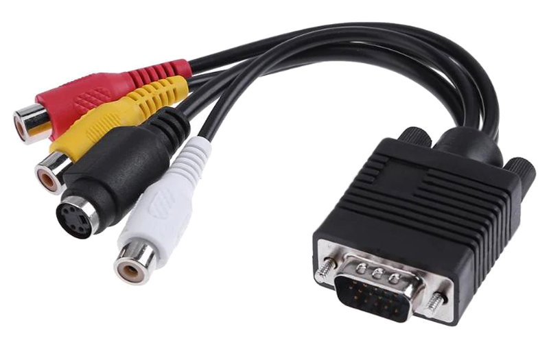 Компонентный кабель vga 3 rca для монитора, проектора (длина 1,5м)