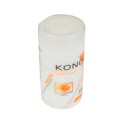 Салфетки для чистки дисплеев Konoos KBF-100 в тубе 100 шт.