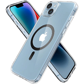 Чехол для iPhone 14 гибридный Spigen Ultra Hybrid MagSafe Carbon Fiber прозрачный