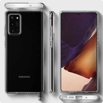 Чехол для Samsung Galaxy Note 20 гелевый ультратонкий Spigen SGP Liquid Crystal прозрачный