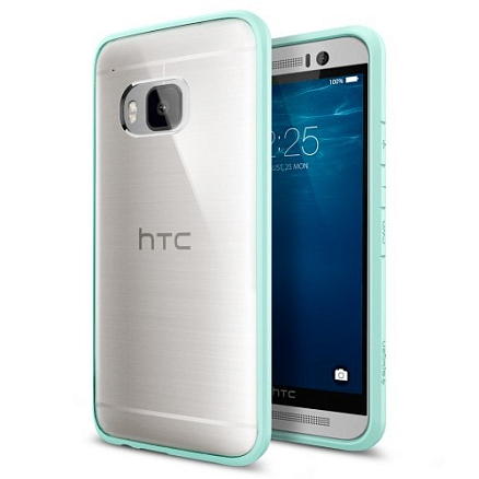 Чехол для HTC One M9 гибридный Spigen SGP Ultra Hybrid прозрачно-мятный