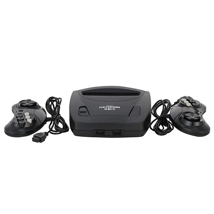 Игровая приставка Retro Genesis Junior 8Bit 300 игр с двумя геймпадами черная