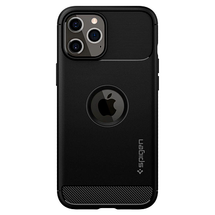 Чехол для iPhone 12 Pro Max гелевый Spigen Rugged Armor черный