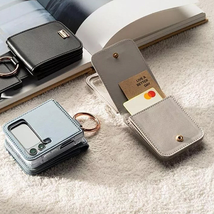 Чехол для Samsung Galaxy Z Flip 4 с карманом Ringke Signature серый