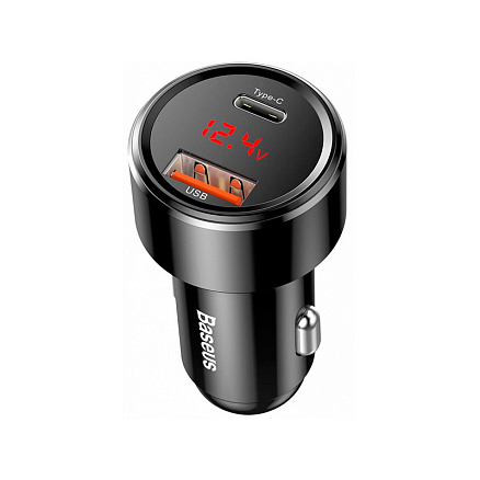 Зарядное устройство автомобильное с USB и Type-C входами 6А 45W Baseus Magic PPS (быстрая зарядка PD 3.0, QC 3.0) черное
