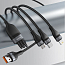 Кабель USB - Lightning, MicroUSB, Type-C 1,2 м 5A 66W плетеный Baseus Flash (быстрая зарядка) черный 