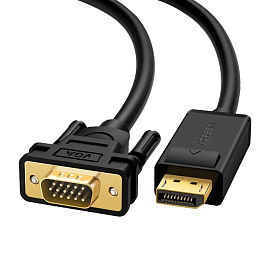 Кабель DisplayPort - VGA (папа - папа) длина 1,5 м Ugreen DP105 черный
