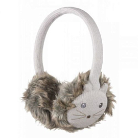 Наушники KitSound Earmuffs накладные теплые вязаные белые Котик