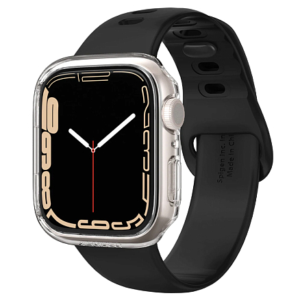 Чехол для Apple Watch 45 мм пластиковый тонкий Spigen Thin Fit прозрачный