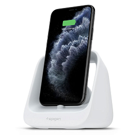 Подставка-держатель для зарядок iPhone и Apple Watch Spigen SGP S316 белая
