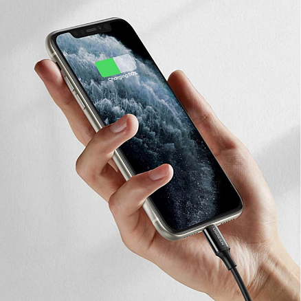 Кабель Type-C - Lightning для зарядки 1 м 3А 18W MFi Ugreen US171 (быстрая зарядка PD) черный