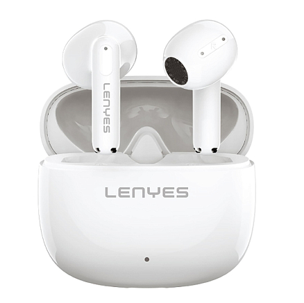 Наушники TWS беспроводные Lenyes AIR 69 вкладыши с микрофоном белые