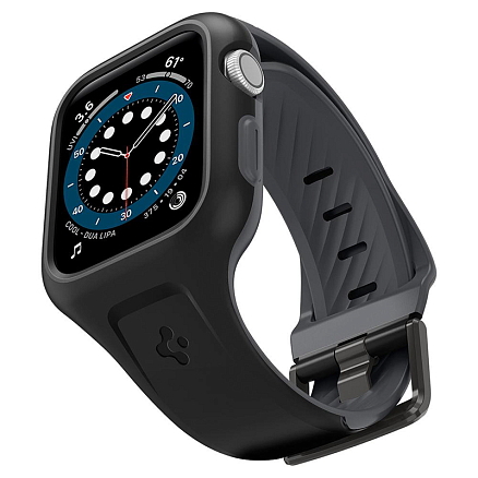 Чехол с ремешком для Apple Watch 40 мм гелевый Spigen Liquid Air Pro черный
