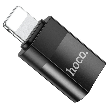 Переходник Lightning - USB Type-C (папа - мама) Hoco UA17 черный