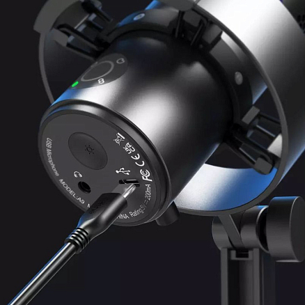 Микрофон для стрима с поп-фильтром Fifine A9 черный